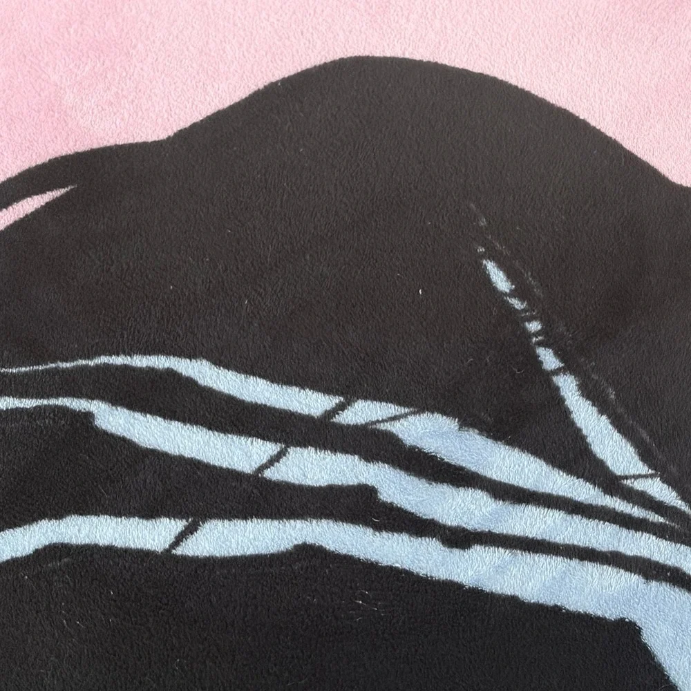 Coraline Profile Black Cat Mouse Fleece Throw‎ Blanket Pink Black Hot Topic